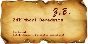 Zámbori Benedetta névjegykártya